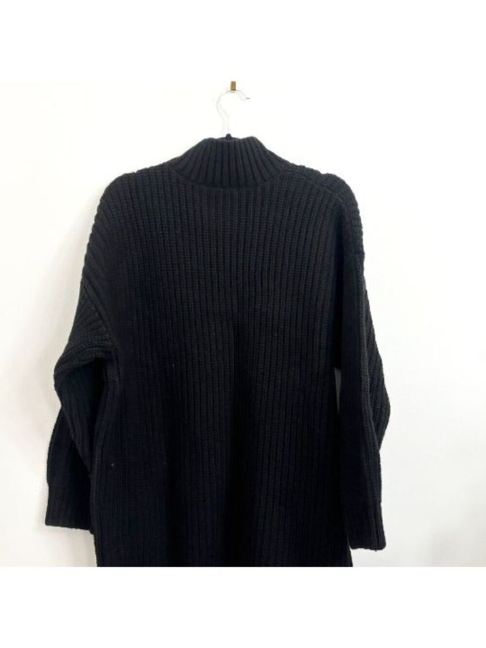 NWT Gap Oversized Mock Neck Ribbed Long Black Sweater - sz Medium - Picture 10 of 12